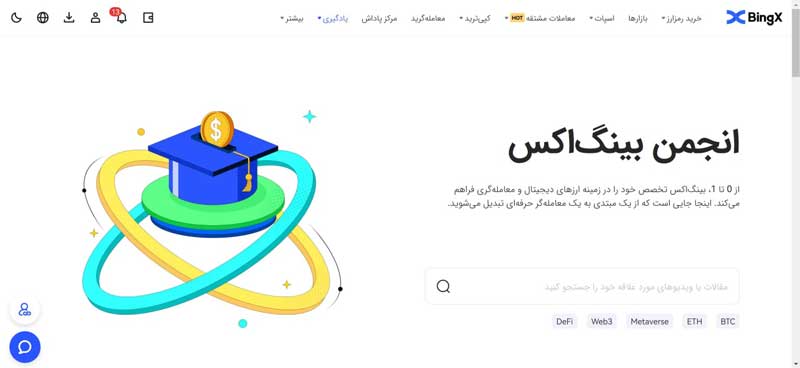 بخش آکادمی بینگ ایکس BingX