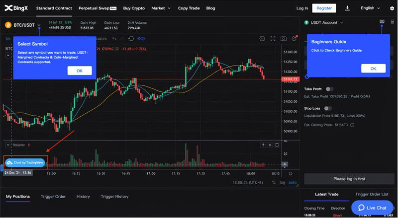 متصل شدن تریدینگ ویو Trading View به صرافی بینگ ایکس BingX
