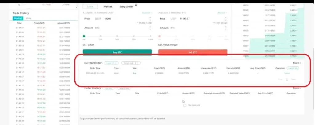 معامله در اسپات کوینکس بخش limit