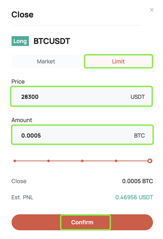 بستن پوزیشن در بخش [موقعیت فعلی]