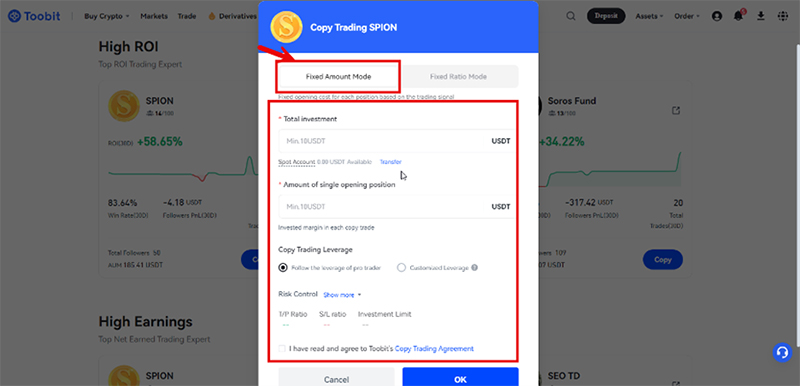 آموزش کپی ترید صرافی توبیت Toobit