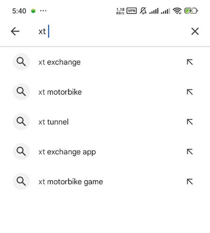 ابتدا وارد فروشگاه اپلیکیشن دستگاه خود شوید و در قسمت جستجو، عبارت "XT Exchange" را وارد کنید.