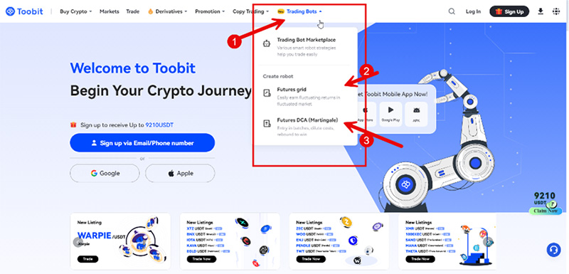 ربات ترید صرافی توبیت Toobit با ترکیب هوش مصنوعی