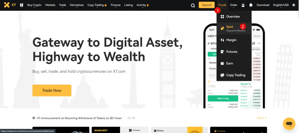 آموزش برداشت از صرافی ایکس تی XT
