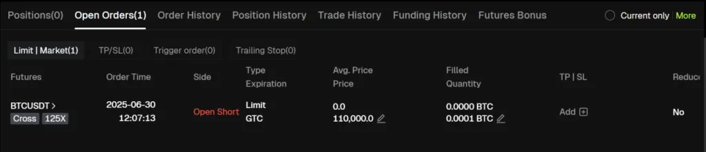 لیمیت صرافی بیت یونیکس