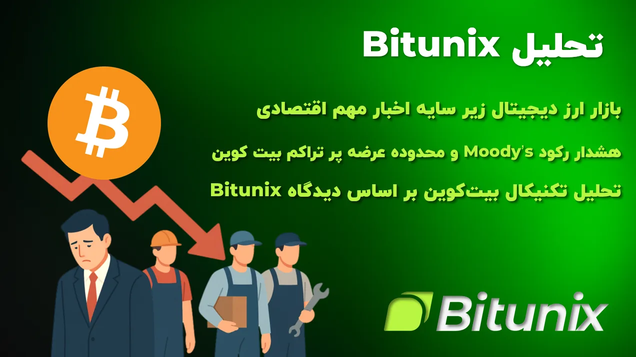 تحلیل بیت کوین Bitunix : هشدار رکود Moody’s و محدوده عرضه پر تراکم